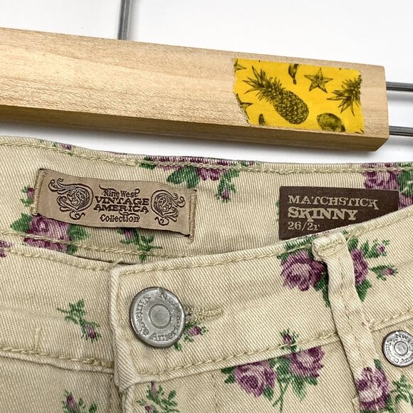 Nine West Vintage America Collection Floral Skinny Jeans - Picture 2 of 5
